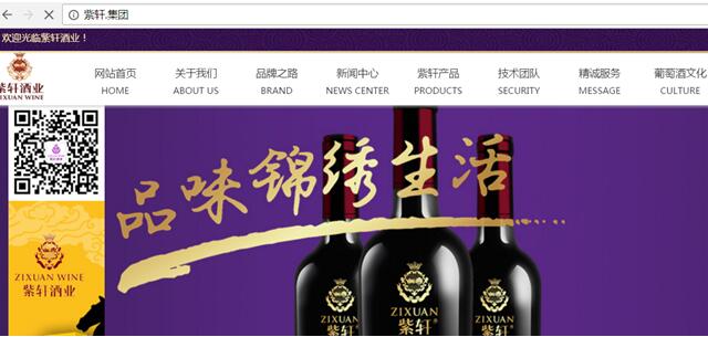 \"紫轩酒业启用中文域名\"